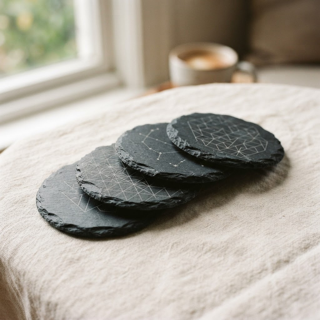 Etched Slate Coasters